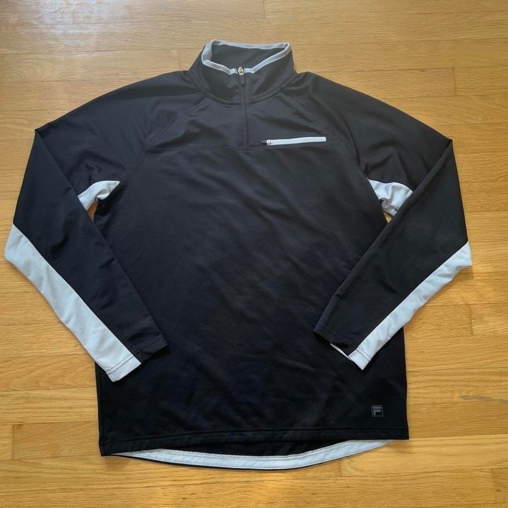 Fila black quarter zip sweatshirt, Men's Medium - Picture 1 of 6